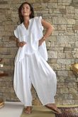 Tasha Cushion Cotton Sia Barrel Pant White